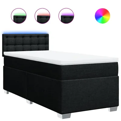 Produktbild von vidaXL Boxspringbett mit Matratze Schwarz 100x200 cm Stoff