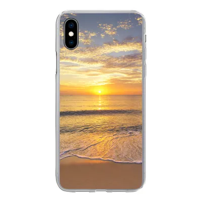 Produktbild von MuchoWow® Handyhülle Schutzhülle Hülle für iPhone Xs Strand - Sonnenuntergang - Meer Silikon Softcase Handy Hülle - Handytasche