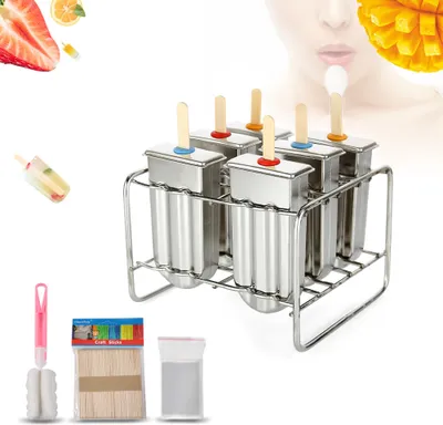 Obrázek produktu pro Forma na zmrzlinu z nerezové oceli, tácek na zmrzlinu s držákem na tyčinky z nerezové oceli