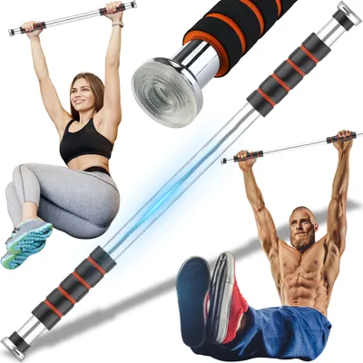 Produktbild von Klimmzugstange Türrahmen 100cm Klimmzug Sicher Türreck mit Absturzsicherung Stangen Absturzsicherung bis 350 kg Reckstange Fitness Pull Up Bar Retoo