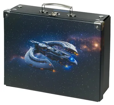 Produktbild von Baagl Kinderkoffer für Spielzeug und Schulbedarf Pappkoffer - Space Ship