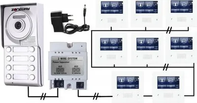 Obrázek produktu pro Set videozvonku ZONEWAY ZW-432M + ZW-702-8