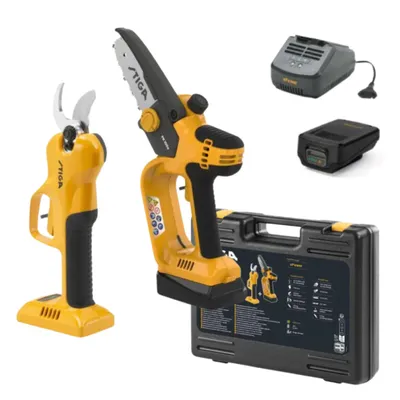 Immagine prodotto di Motosega a batteria a una mano PR100e + forbici da potatura Stiga SP 100e SET COMPLETO