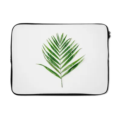 Produktbild von MuchoWow® Laptop Hülle 14 ZollGrün - Blatt - Tropisch Laptoptasche - Laptoptasche - Stoßsicher - Schutzhaube