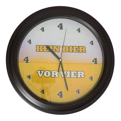 Produktbild von Kein Bier vor Vier Wanduhr aus MDF mit Biersound