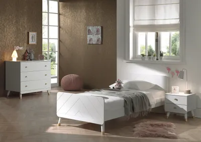 Image de Vipack BILLY Ensemble chambre de jeune 3 pcs. composé de : Lit 90 x 200 cm, chevet et tiroirs Commode