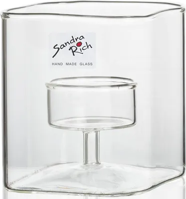 Produktbild von SQUARE glass tea light holder - klar - 8x8x10cm - Glas