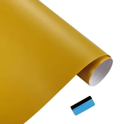 Obrázok produktu pre Matná vinylová fólia na dekoráciu automobilov a motocyklov, bezbublinová, žltá, 50 cm x 150 cm