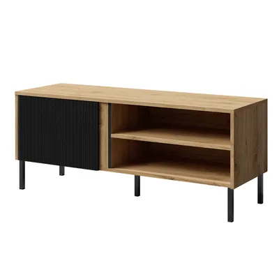 Produktbild von AX LIVING Lowboard TV Mikasso – 120cm Breite Modern in Eiche/Schwarz