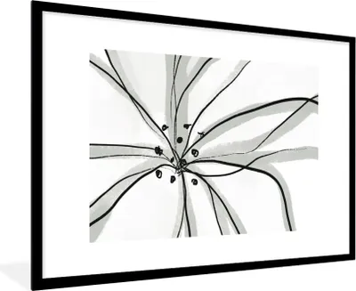 Produktbild von MuchoWow® Gerahmtes Poster Blumen - Abstrakt - Design 90x60 cm - Poster mit Schwarzem Bilderrahmen Wandposter Rahmen Foto Bilder - Wanddekoration - Fotos