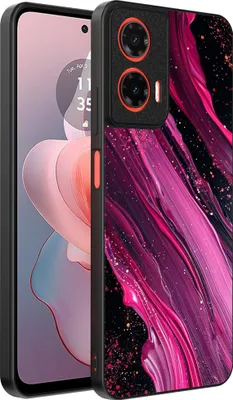 Produktbild von Smartphonica Handytasche passend für Motorola Moto G Power 2024 mit Marmordruck - TPU Rückseitenschutzhülle Marmordesign - Lila Pink
