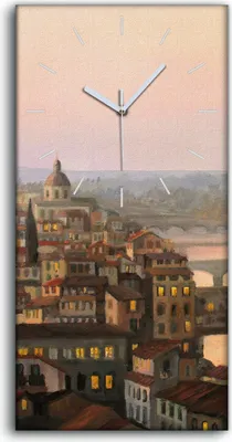 Produktbild von Leinwand Wanduhr Wandkunst Uhr Geräuschlos Kunstdruck 30x60 Italien Stadt Wasser - weiße Hände