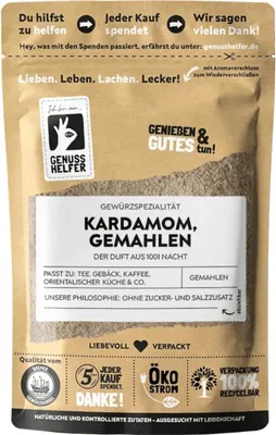 Produktbild von Kardamom, gemahlen, Kardamompulver für aromatischen Geschmack, zum Kochen und Backen, 50g
