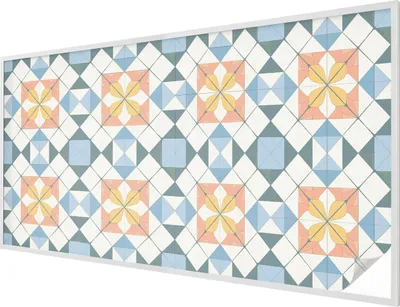 Obrázok produktu pre Vitrážová fólia na okno - 200x100 cm - vitrážový vzor - nepriehľadná dekoratívna fólia na ochranu súkromia - samolepiaca, UV ochrana - farebná symetria