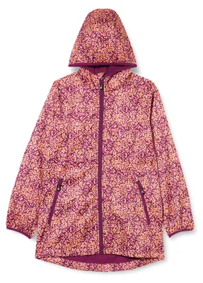 Productafbeelding van Color Kids meisjes softshell jas met print, model 8.002, kleur Prugna Caspia, maat 116 cm