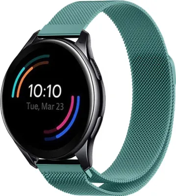 Produktbild von Strap it - Milanese Armband - Kompatibel mit OnePlus Watch Armband - Ersatzarmband Edelstahl - Magnetverschluss - Hochwertiges Material - für Armband Grün