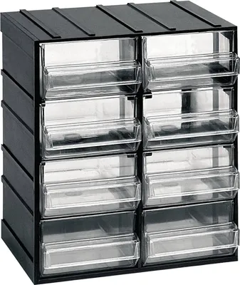 Produktbild von Dbertolin 2 Türen Mehrzweckschrank, Kleinteileschrank, Schrank für Werkzeugbehälter, 100 %  Italy, 19x15h23 cm, Anthrazit, 8 Schubladen