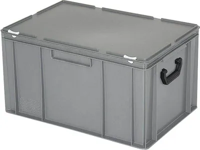 Produktbild von Kunststoffkoffer/Eurokoffer mit 2 Tragegriffen auf den Stirnseiten, LxBxH 600 x 400 x 330 mm, grau