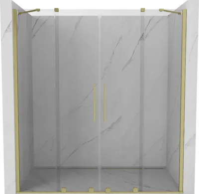 Immagine prodotto di Mexen Velar Duo porta doccia scorrevole 180 cm, trasparente, dorato spazzolato - 871-180-000-02-55