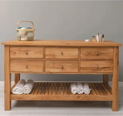 Immagine prodotto di Casa Padrino cassettiera in stile country con 6 cassetti marrone 156 cm - Mobili in stile country