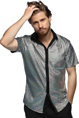 Produktbild von Boland 6022844, Fancy shirt, Erwachsener, Uni, Silber, M, Polyester