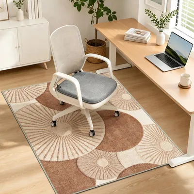 Image de Tapis de sol antidérapant pour chaise de bureau, 90 x 120 cm, tapis de protection pour sols en moquette et en bois