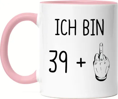 Produktbild von 40. Geburtstag Tasse Rosa Mittelfinger Humorvolle Geschenkidee Runder Geburtstag 40 Jahre Alt Originell