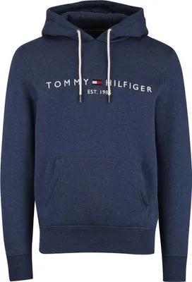 Produktbild von Tommy Hilfiger Hoodie Baumwolle blau Kapuze meliert