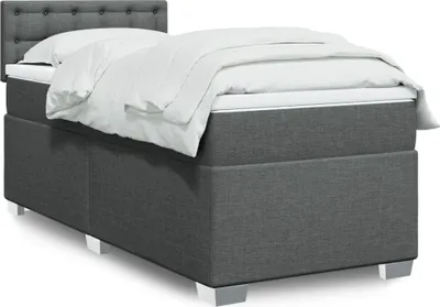 Produktbild von Boxspringbett mit Matratze Dunkelgrau 90x200 cm Stoff, Klassische Betten 2024 Neu
