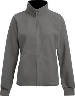 Produktbild von Doppel-Fleece Jacke Plus Size Damen, Helllgrau-Schwarz, XXXL
