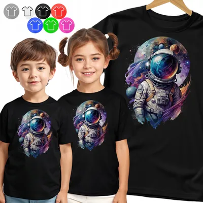 Obrázek produktu pro Dětské tričko - Astronaut - portrét s realistickým vzorem - Xs