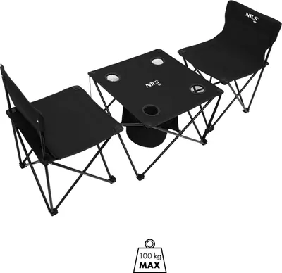 Image de Ensemble table et chaises de tourisme, compact et portable