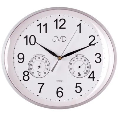 Produktbild von JVD HTP64.1 Wanduhr Baduhr Badezimmeruhr weiß Hygrometer Thermometer