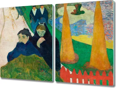 Produktbild von Coloray Hackbrett Kochplattenabdeckung Herdabdeckplatte 2x40x52 cm Schneidebrett Küchenbrett - Arlésiennes Gauguin