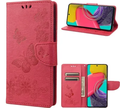 Produktbild von Mobigear Butterfly  Samsung Galaxy M53 Hülle Klapphülle Geldbörse - Rot