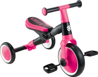 Produktbild von GLOBBER LEARNING TRIKE 2in1 – Dreirad und Laufrad für Kinder, 8/6 Zoll, TPR-Sattel höhenverstellbar, pink