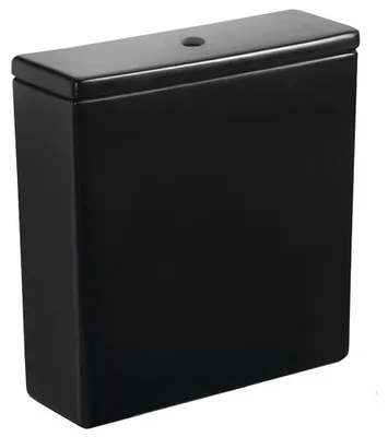 Image de Réservoir de chasse d'eau en céramique avec couvercle, noir mat