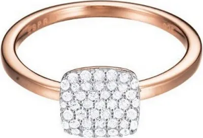 Produktbild von Esprit Damen Ring Silber Rosé Zirkonia Glam Square ESRG92811C1, Ringgröße:53 (16.8 mm Ø)