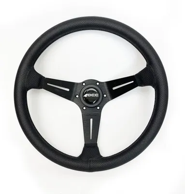 Zdjęcie produktu dla Kierownica sportowa Occ Motorsport OCCVOL008 32x29mm 350mm skóra aluminium