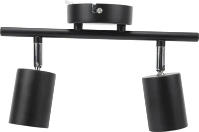 Imagen del producto de Kit de focos LED para riel, con 2 cabezales, riel de 10.8 pulgadas, rotación de 90 grados, kit de iluminación para riel con 2 focos, compatible con bombillas GU10, para techo