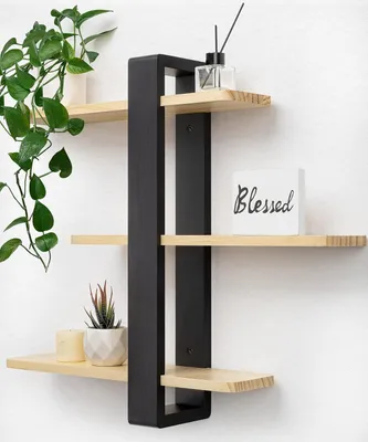 Produktbild von Wandregal, Kiefernholz, 3 Ebenen, 51 cm, für Wohnzimmer