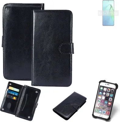 Produktbild von K-S-Trade 360° Hülle kompatibel mit Oppo Reno8 Pro+ schwarz Kunstleder Case BookCase WalletCase Kunstlederederhülle Handyhülle, Rundumschutz