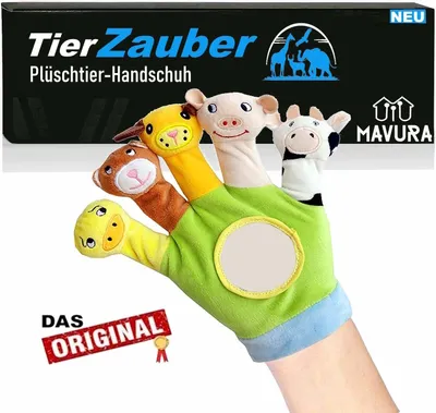 Immagine prodotto di TierZauber guanto da gioco safari burattini da dito bambino guanto bambola calmante