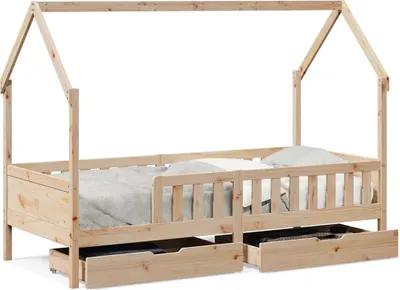Obrázok produktu pre vidaXL Detská postieľka so zásuvkami 90x190 cm borovicový masív