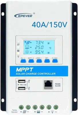 Produktbild von Solar-Laderegler 40A MPPT, 12V/24V, mit adaptiver Lademodus und LCD-Display