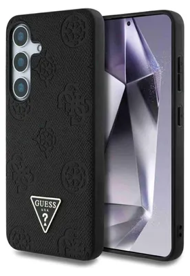 Immagine prodotto di Etui Guess Grained Hot Stamp Peony Pattern Triangle Logo Magsafe Do Samsung Galaxy S25 Czarny
