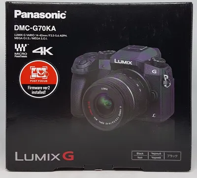 Obrázek produktu pro Panasonic Lumix DMC-G70KAEGK, 16 MP, 4592 x 3448 px, Live MOS, 4K Ultra HD, 360 g, Černá