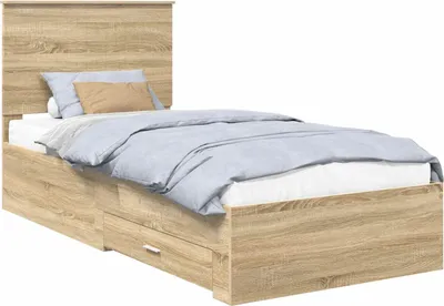 Immagine prodotto di vidaXL Struttura letto con testiera in rovere Sonoma 90 x 190 cm Materiale a base di legno