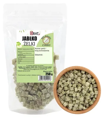 Zdjęcie produktu dla Jabłko kostki (żelki) bez dodatku cukru 250g