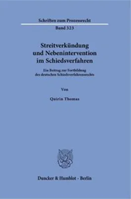 Image de Streitverkündung und Nebenintervention im Schiedsverfahren